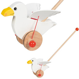 Drewniana zabawka do pchania na kiju mewa Jonas