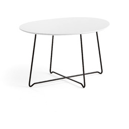 Stolik kawowy IRIS, asymetryczny, 510 mm, czarny, biały