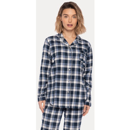 Flanelowa piżama damska CAMILLA XL Ciemnoniebieski