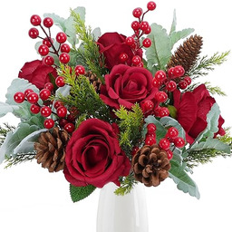 MHMJON Bukiet sztucznych kwiatów bożonarodzeniowych, bukiet, sztuczne gałęzie