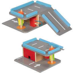 Parking drewniany dla autek 2 poziomy Goki 53802