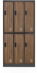 Szafa metalowa ubraniowa IGOR: antracytowa/orzech (1344), skrytkowa,