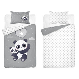 Detexpol Pościel bambusowa dziecięca 100x135 szara z białymi