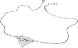Naszyjnik srebrny Love i serce