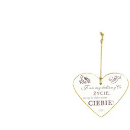 Drewniana tabliczka Serce z cytatem - 1 szt.