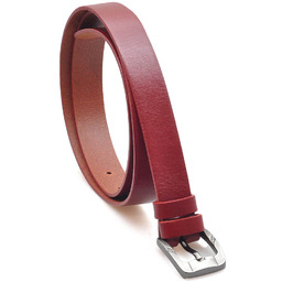 Pasek skórzany Unisex KMG-120 Czerwony