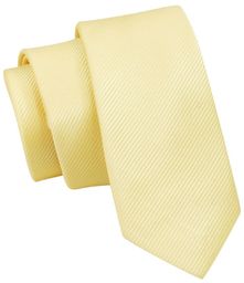 Wąski Krawat Żółty, Kanarkowy, Śledź Męski, 5 cm,