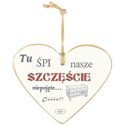 Drewniana tabliczka Serce z cytatem - 1 szt.
