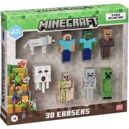 MINECRAFT Zestaw gumek A (8 sztuk)