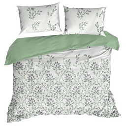 EUROFIRANY Pościel Clarissa 160 x 200 cm Biało-zielony