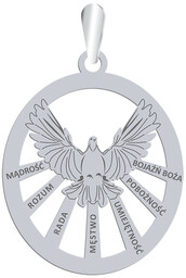 Zawieszka Srebrna Dary Ducha Świętego Prezent na Bierzmowanie