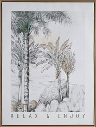 Eurofirany Obraz 647a 45x60x2,5 szary biały palmy