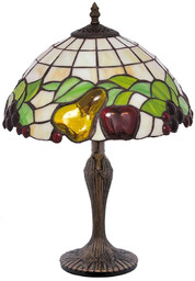 Lumes Witrażowa lampa stołowa w stylu retro -
