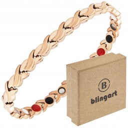 Bransoletka magnetyczna damska pozłacana Rose Gold