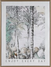 Eurofirany Obraz 647b 45x60x2,5 szary biały palmy