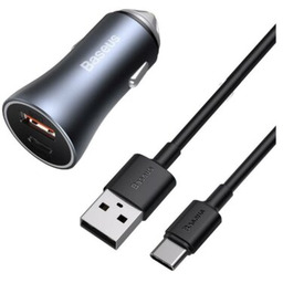 BASEUS Ładowarka samochodowa Golden Contactor Pro 40W Szary