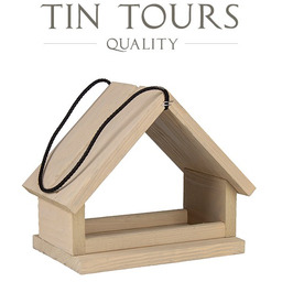 DREWNIANY KARMNIK DLA PTAKÓW SZAROBEŻOWY 26x14x19,5 cm