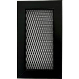 Kratka wentylacyjna metalowa czarna z siatką 10x20