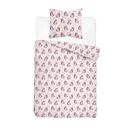 Detexpol Pościel bawełniana młodzieżowa 160x200 różowa w jednorożce