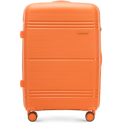 Średnia walizka z polipropylenu jednokolorowa pomarańczowa
