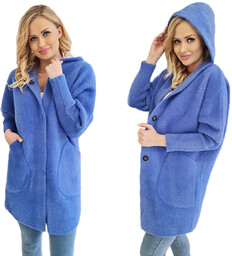 ALPAKI PŁASZCZ kurtka WEŁNA JEANS oversize DŁUGI