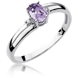 Złoty pierścionek Tanzanit 0,40ct białe złoto pr. 585