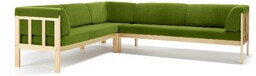 Sofa narożna 3x3 KIM, tkanina Medley, limonkowy