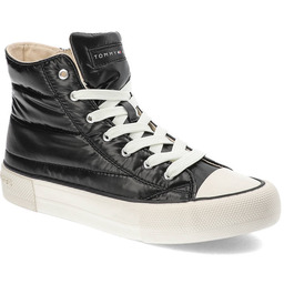 Czarne Trampki Tommy Hilfiger Modne Pikowane Buty Damskie