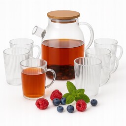 Zestaw Dzbanek ze spiralą 2,2L Szklanki do herbaty