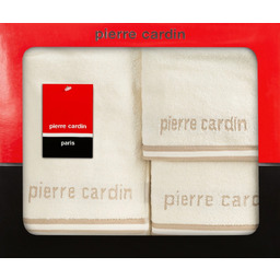 Komplet ręczników 3-częściowy kremowy z haftem Pierre Cardin