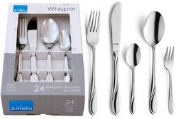 Amefa 30 Sztućce Obiadowe 24 Zestaw Whisper Widelczyki
