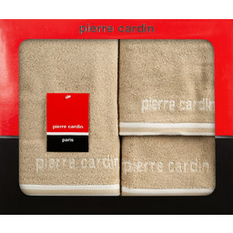 Komplet ręczników 3-częściowy beżowy z haftem Pierre Cardin