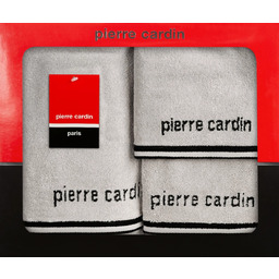 Komplet ręczników 3-częściowy szary z haftem Pierre Cardin