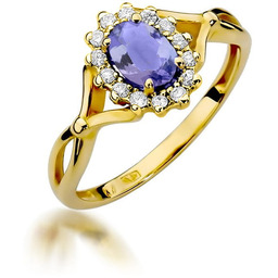 Złoty pierścionek Tanzanit 0,40ct żółte złoto pr. 585