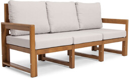 Edomator.pl Duża sofa do ogrodu MALTA 3-osobowa brąz/szary