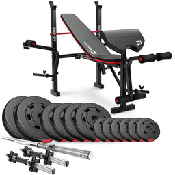 Hop-Sport, Zestaw kulturystyczny z ławką, Premium HS-1055, 38
