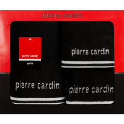 Komplet ręczników 3-częściowy czarny z haftem Pierre Cardin