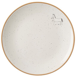 Talerz deserowy ceramiczny beżowy 20 cm