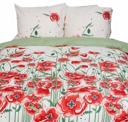 Andropol 160x200 Pościel Satyna Poppy kwiaty Maki