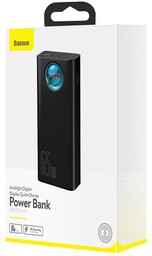 BASEUS POWERBANK AMBILIGHT 30000MAH, 4XUSB, USB-C, 65W (CZARNY)