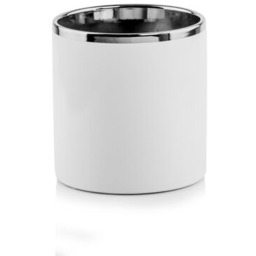Wazon walec 23 cm biało-srebrny