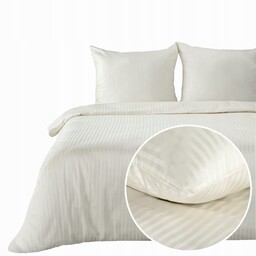 pościel satynowa bawełniana wzór adamaszek Vera 160x200 krem