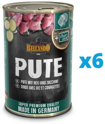 BELCANDO Super Premium Indyk, ryż, cukinia, 6x400 g