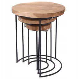 Stoliki kawowe drewniane 3 szt kwietnik eko