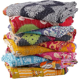 Krati Exports Vintage Kantha Kołdry Ręcznie robione stare