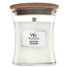 Woodwick White Teak świeca zapachowa 85 g