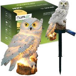 Lampa ogrodowa solarna wbijana Sowa NOKA biała ciepła
