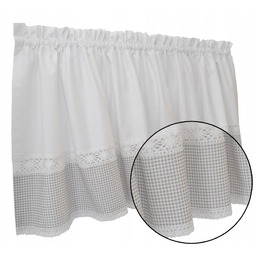 Zazdrostka firana kuchenna Pepitka Szara 300x60