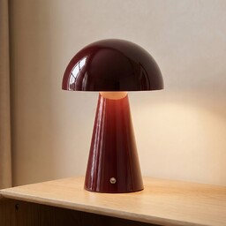 Lampa Stołowa Lindby, Nevijo, ściemnialny, czerwony, salon, metal,
