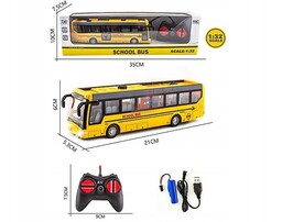 Autobus na radio 21x5x6cm światło ładowarka USB